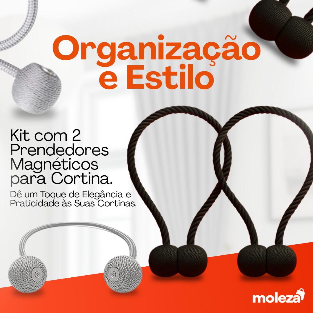 Kit 2 Prendedores De Cortina Magnético