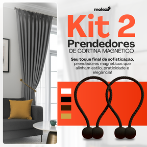 Kit 2 Prendedores De Cortina Magnético