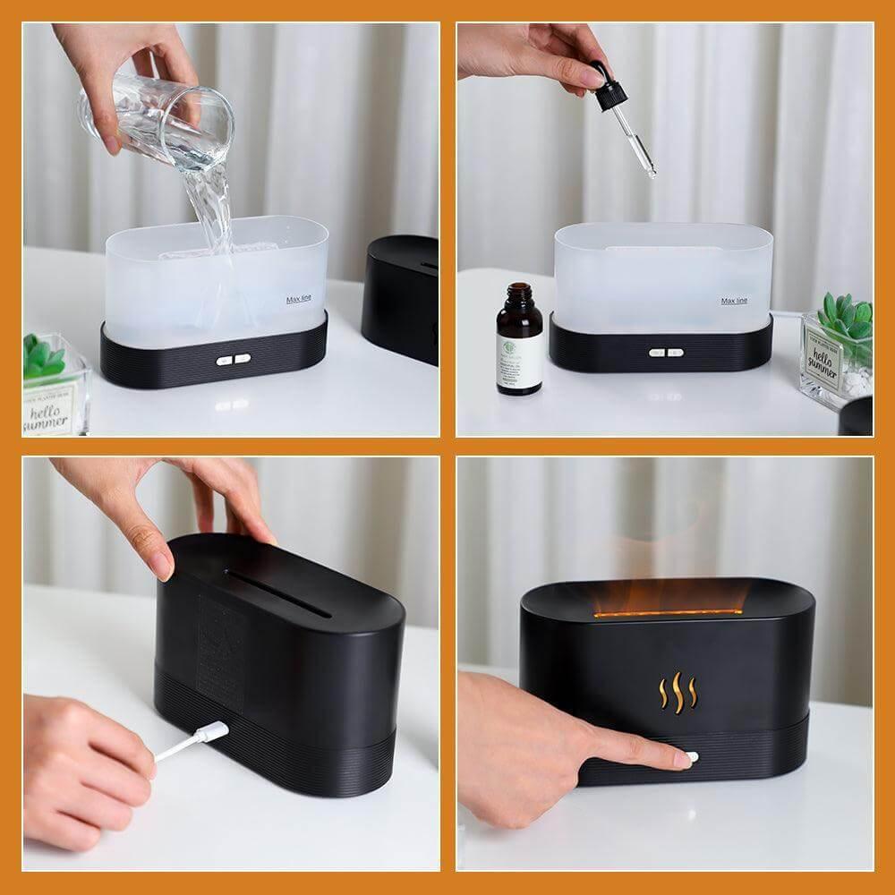 Difusor de Aromas com Efeito Chamas