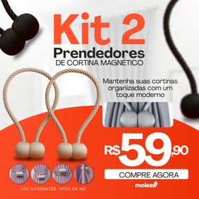 Kit 2 Prendedores De Cortina Magnético