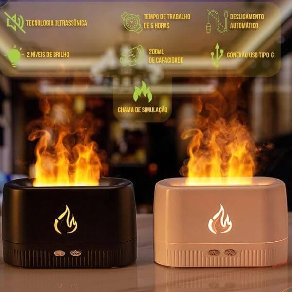 Difusor de Aromas com Efeito Chamas