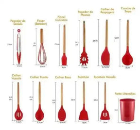 Kit 12 Utensílios de Cozinha – Silicone Premium Antiaderente