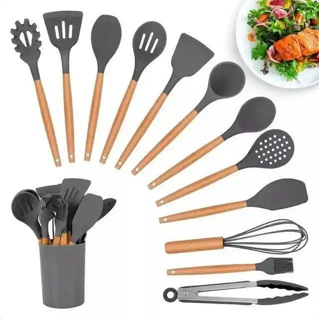 Kit 12 Utensílios de Cozinha – Silicone Premium Antiaderente