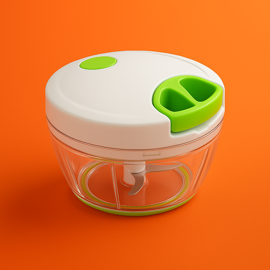 Processador Manual Inox – 3 Lâminas para Triturar Sem Esforço